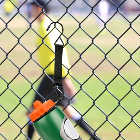 Linkidea 2 حزمة خطافات سياج للضغط على زجاجة مياه رياضية، متوافقة مع Gatorade 30oz/32oz ضغط بلاستيكي، شماعة خطافية على شكل حرف S مع حلقة زجاجة للاستخدام الخارجي (أسود) in Kuwait
