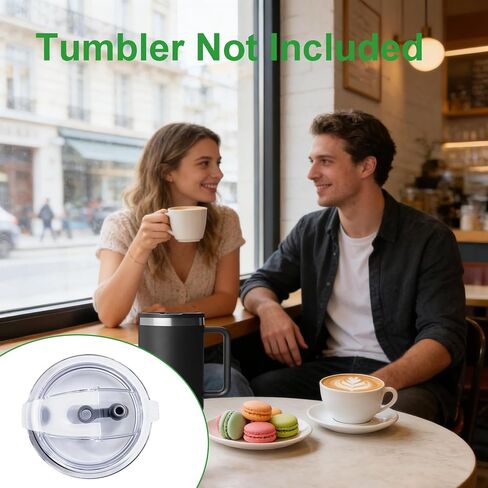 غطاء بديل 40 أونصة متوافق مع مج السفر YETI Rambler 40 أونصة، غطاء كوب بهلوان بغطاء من القش قطعتان بديلتان in Kuwait