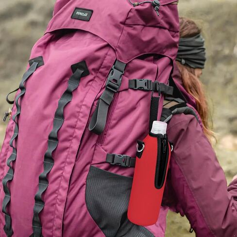 Linkidea Disposable Water Bottle Carrier with Strap Compatible with Smartwater 16.9/20Fl Oz, Insulated Neoprene Plastic Bottled Water Cover Holder with Clip for Backpack (Red) in Kuwait