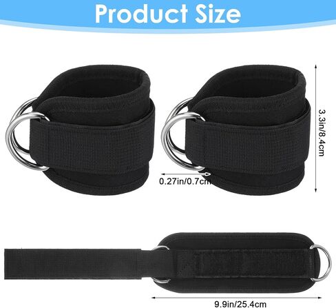2 PCS Weightlifting Straps With D Ring, Adjustable Wrist Cuffs Gym, Padded Wrist Support, Cable Machine Accessories, Strength Training Equipment in Kuwait
