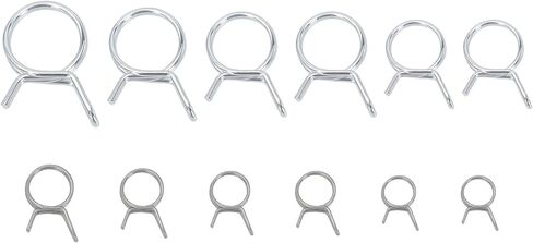 SOLUSTRE 150pcs Double Wire Spring Hose Clamps Set Φ5-φ14, Water Pipe Clips for Air Tubing and Fuel Line, Industrial Grade Hose Fitting Clamps Kit for Plumbing and Hydraulic Use in Kuwait