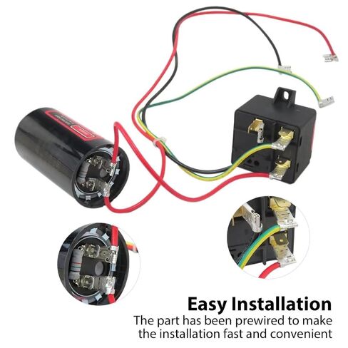 GRABOTE CSRU1 208/240VAC 88-108uF Compressor Saver Hard Start Kit for 1 to 3 Ton Systems for SER-U1 LSRU1 Potential Relay, Start Capacitor, (2025 Upgrade) in Kuwait