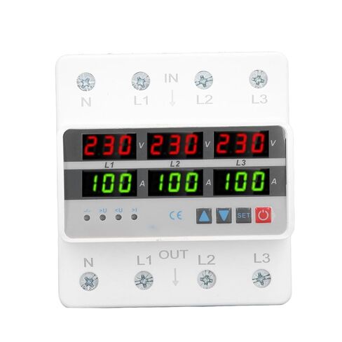 Box for Relay Trifasica 3 Phase Relay 3 Phase Preventer Stvp 935a Protector de Voltaje de Riel Din Trifsico 100a Ac220v 380v Respuesta Rpida Auto Reinicio sobre Bajo Voltaje in Kuwait