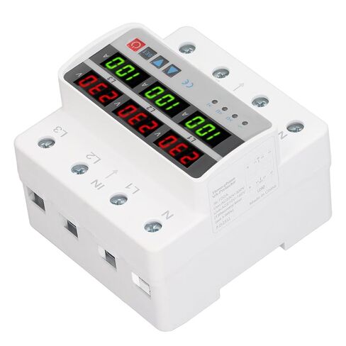 Box for Relay Trifasica 3 Phase Relay 3 Phase Preventer Stvp 935a Protector de Voltaje de Riel Din Trifsico 100a Ac220v 380v Respuesta Rpida Auto Reinicio sobre Bajo Voltaje in Kuwait