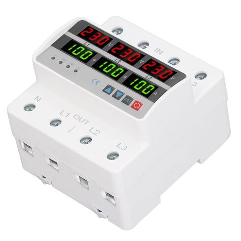 Box for Relay Trifasica 3 Phase Relay 3 Phase Preventer Stvp 935a Protector de Voltaje de Riel Din Trifsico 100a Ac220v 380v Respuesta Rpida Auto Reinicio sobre Bajo Voltaje in Kuwait