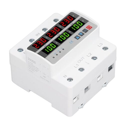 Box for Relay Trifasica 3 Phase Relay 3 Phase Preventer Stvp 935a Protector de Voltaje de Riel Din Trifsico 100a Ac220v 380v Respuesta Rpida Auto Reinicio sobre Bajo Voltaje in Kuwait
