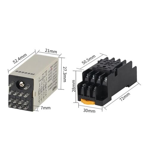 H3Y-4 مقبض دوار لتأخير التشغيل 1S/5S/10S/30S/60S/3M/5M/10M/30M مرحل مؤقت تيار متردد/تيار مستمر 24 فولت 14 دبوس مع قاعدة PYF14A (جهد التيار المتردد 24 فولت، 0-10 ثانية) in Kuwait