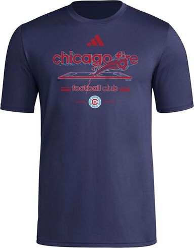 Adidas Mens Chicago Fire Fc Vintage World Pre-Game Short Sleeve T-Shirt in Kuwait