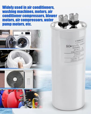 27L322 مكثف دائري 80μF MFD 370/440 VAC 50/60 هرتز، استبدل CPT01074 C480R in Kuwait