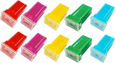 10PCS Car Fuse Assortment, 20A-60A Box Shaped Vehicle Micro Cartridge Fuse Kit, Portable Automotive Circuit Breaker Replacements Accessories, Universal for Pickup Trucks SUVs (Low Profile) in Kuwait