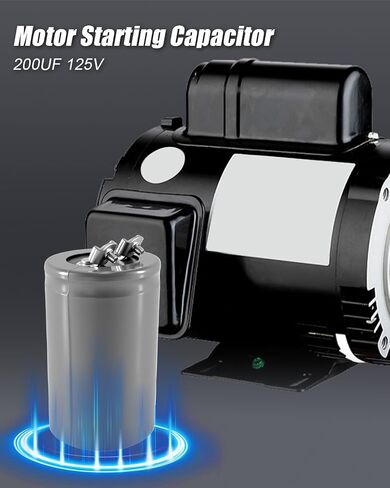 Motor Starting Capacitor Fit for 200MFD 200UF 125VAC CD60 HVAC | Replaces 200MFD 200UF 125VAC CD60 start capacitors, Provides high starting torque for reliable motor startup in Kuwait