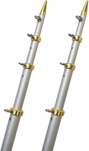 Pair Taco Aluminum Tele-Outrigger Poles 1-1/2" x 15' Silver/Gold OT-0541VEL15-HD in Kuwait