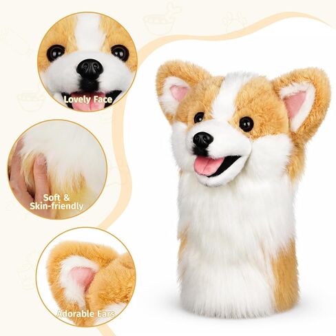 Craftsman Golf Corgi Golf Head Cover Realistic Adorable Plush Animal Dog Driver Cover Headcover Fits up to 460cc Golfer Gift in Kuwait