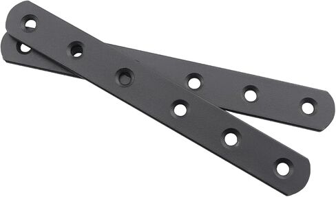 4PCS Black Stainless Steel Straight Piece Corner Code 6 Inch Heavy Duty Patch Panel Right Angle Holder Bracket Connector Furniture Repair Fixing Joints with Screws for Reinforcing Bed Frame in Kuwait
