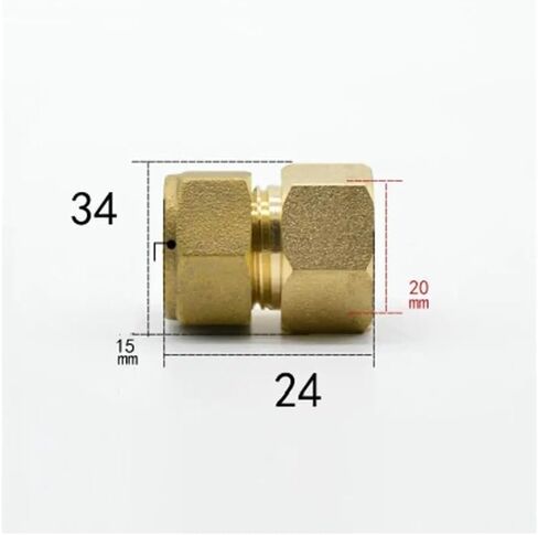 أنبوب مناسب OD 15 مم × 1/2 بوصة تركيب ضغط نحاسي أنثى موصل اتحاد وقود غاز الماء in Kuwait
