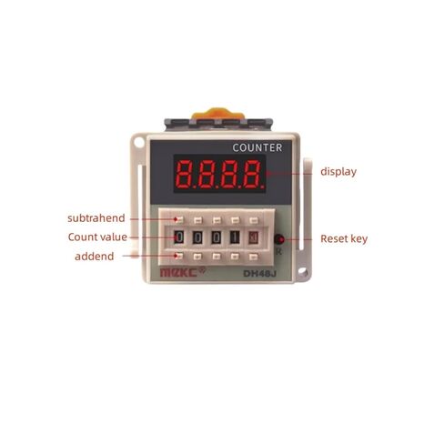 DH48J-A 1-9999 (x1 x10 x100) 30cps مرحل عداد تيار مستمر 24 فولت مع مقبس قاعدة (DH48J-8 DC24V) in Kuwait
