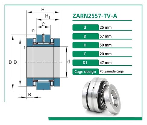 Bearings ZA.RN2557-TV-A 25X57X50 .RN2557 Needle Roller Axial Cylindrical Double Direction in Kuwait