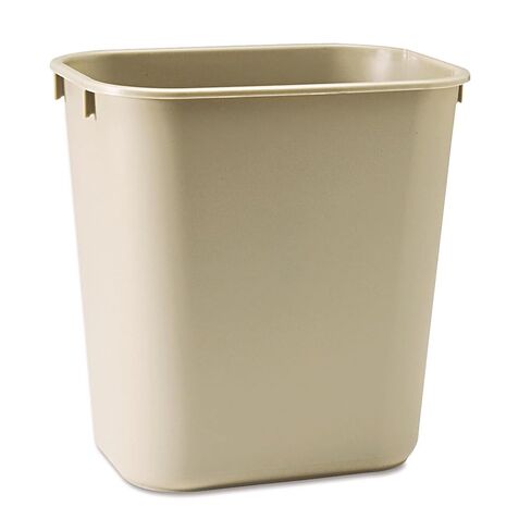 Rubbermaid Commercial 2 Pack Soft Molded Plastic Wastebasket, Rectangular, 3 1/2 Gallons, Beige (295500BG) in Kuwait