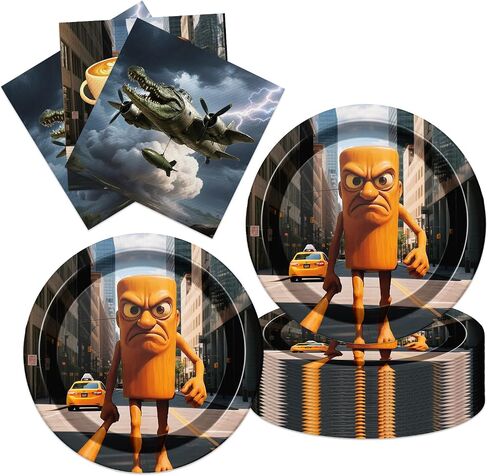 Roblo-x Party Supplies 41pck include 20 plates, 20 napkins 1Tablecloth for the birthday Robot party decoration in Kuwait