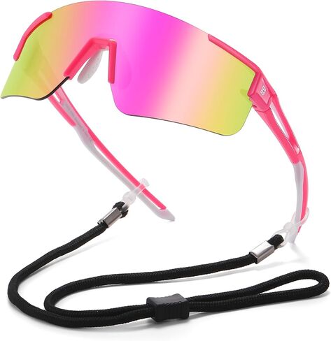 DUCO Kids Sports Sunglasses UV400 Protection Youth Baseball Glasses Softball Cycling Running 8-14 Aged DK330 in Kuwait