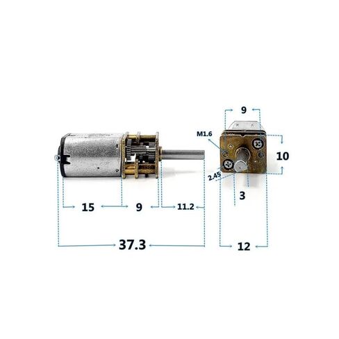 1PC N20 Full Metal Gearbox Gear Reduction Electronic Starter DC 5V 158RPM Slow Speed D-Shaft for Robot Electronic Lock in Saudi Arabia