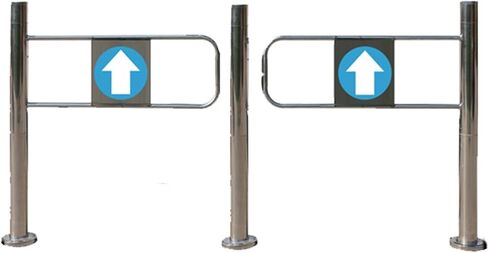 Automatic Stainless Steel Exit Safety Gate - One-Way Swing Access Door for Library Supermarket Warehouse - Durable Metal Barrier (120x100CM) in Kuwait