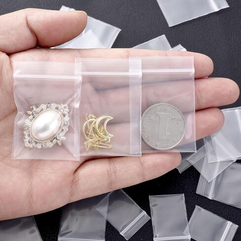 100pcs, Mini, Plastic, Jewelry Zipper Lock Bags, Gift Decorating 3×3 CM Clear in Kuwait