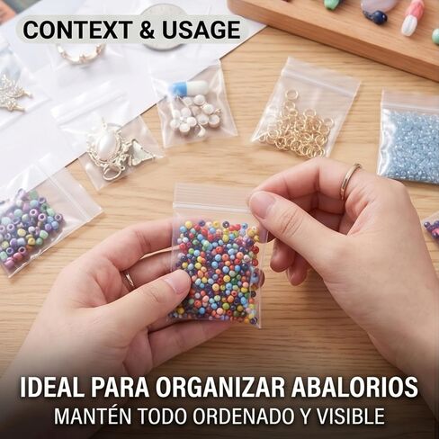 100pcs, Mini, Plastic, Jewelry Zipper Lock Bags, Gift Decorating 3×3 CM Clear in Kuwait
