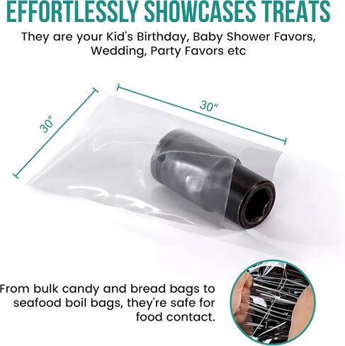 Levex - 30" x 30" (100 Count) Open End Flat Top - 1.5-Mil Clear Poly Bags for Packaging, Shipping, Storage & Food (Bags Do Not Have a Seal or Prints) in Kuwait