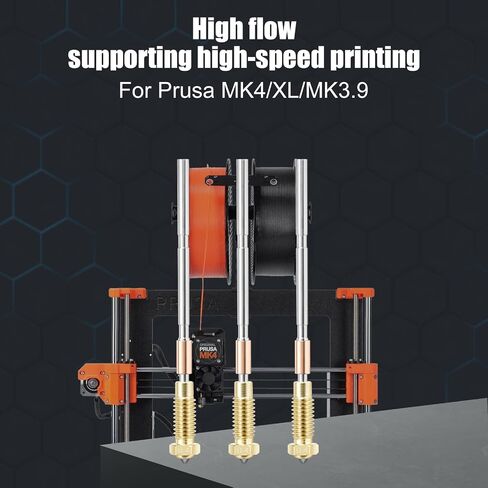 فوهات متوافقة مع طابعات Prusa MK4 / XL ثلاثية الأبعاد، بثق محسّن، أي خيوط، عمر طويل، مقاومة للاهتراء، فوهة نحاسية MK4/XL عالية الدقة 0.4 مم in Kuwait