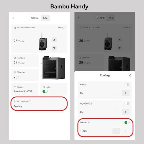 مجموعة مروحة العادم الخارجية الأصلية من الخيزران P2S لمختبر بامبو P2S مع AMS، مروحة تهوية تلقائية ذكية ملحقات الطابعة ثلاثية الأبعاد، التحكم اليدوي والآلي، إزالة دخان رائحة طباعة ABS/PA in Kuwait