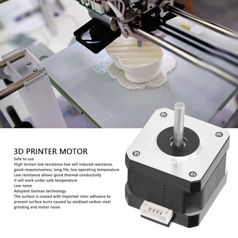 42 Stepper Motor, 2 Phase Carbon Steel Low Noise High Torsion 3D Printer Stepping Motor with Cable Compatible with 3D Printer in Kuwait