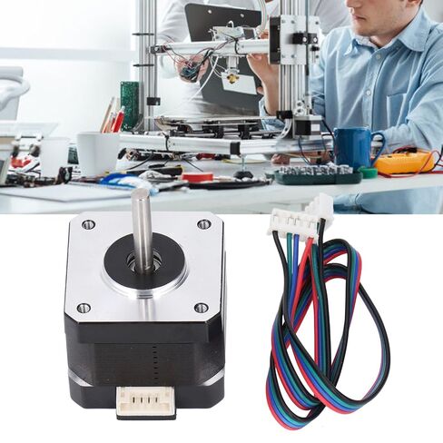 42 Stepper Motor, 2 Phase Carbon Steel Low Noise High Torsion 3D Printer Stepping Motor with Cable Compatible with 3D Printer in Kuwait