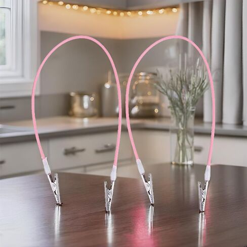 2Pcs Pink Dental Silicone Chain Clip Napkin Holder Bib Clips Apron Towel Napkin Clip Lanyard Neck Strap Chain for Elderly Adult Creative Napkin Holders Kitchen Accessories in Kuwait