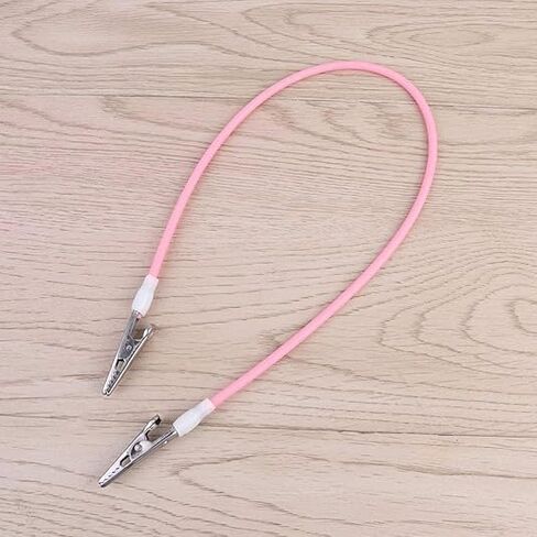 2Pcs Pink Dental Silicone Chain Clip Napkin Holder Bib Clips Apron Towel Napkin Clip Lanyard Neck Strap Chain for Elderly Adult Creative Napkin Holders Kitchen Accessories in Kuwait