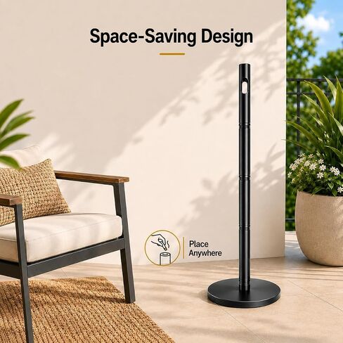 47'' Heavy Duty Metal Outdoor Ashtray, Stable Weighted Base Standing Cigarette Butt Disposal for Patio, Deck, Home & Commercial Use in Kuwait
