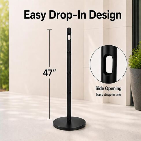 47'' Heavy Duty Metal Outdoor Ashtray, Stable Weighted Base Standing Cigarette Butt Disposal for Patio, Deck, Home & Commercial Use in Kuwait