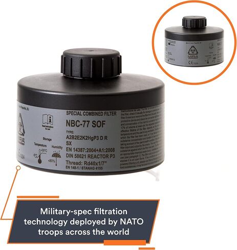 قناع الغاز Mira Safety CM-I01 وفلتر NBC-77 SOF CBRN in Kuwait
