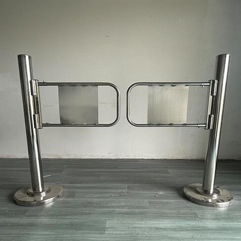 Stainless Steel Swing Door, Manual 180° Open Pedestrian Gate for Supermarket, Library & Scenic Store, Durable Two-Way Entry, 71in Height, Ideal for High Traffic Areas in Kuwait