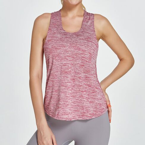 Women Sleeveless Workout Tank Tops Racerback Loose Fit Quick Dry Yoga Shirts Breathable Gym Tops for Fitness Running Pink XL in Saudi Arabia