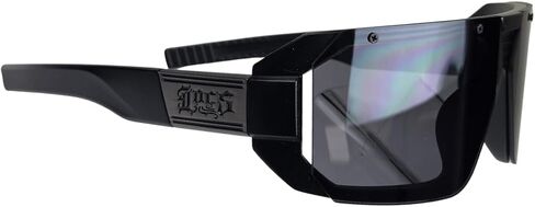 proSPORT Authentic LOCS Gangster Shades Super Dark Sunglasses Black Cholo Glasses Oversized Squared Microfiber in Kuwait