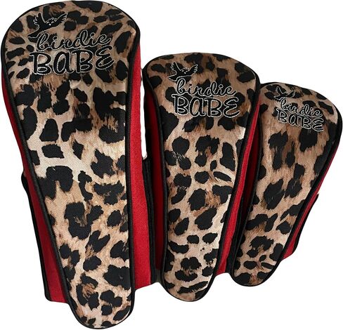 Birdie Babe Red Leopard Golf Head Covers, Set of 3 in Kuwait