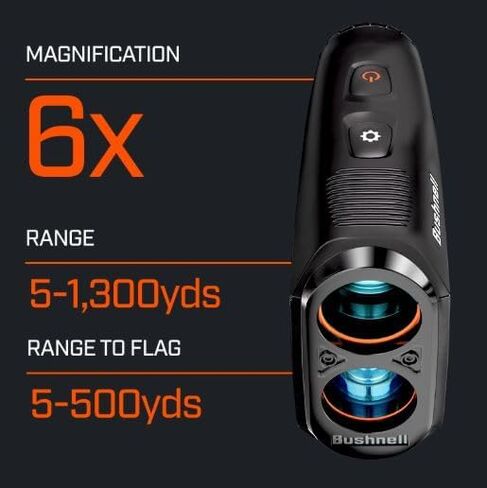 جهاز تحديد المدى بالليزر من Bushnell Golf Tour V7 Shift مع تقنية Tour Trusted Slope، وشاشة عرض مزدوجة الألوان مع حزمة Wearable4U in Kuwait
