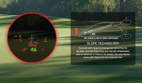 جهاز تحديد المدى بالليزر من Bushnell Golf Tour V7 Shift مع تقنية Tour Trusted Slope، وشاشة عرض مزدوجة الألوان مع حزمة Wearable4U in Kuwait