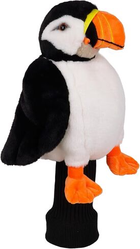غطاء رأس مضحك لسائقي الجولف من Puffin، أغطية رأس لنادي الجولف على شكل حيوانات للسائقين، أغطية رأس جولف قطيفة فريدة من نوعها للغابات، تناسب رأس السائق حتى 460 سم مكعب، ملحقات جولف رائعة هدية للرجال والنساء in Kuwait