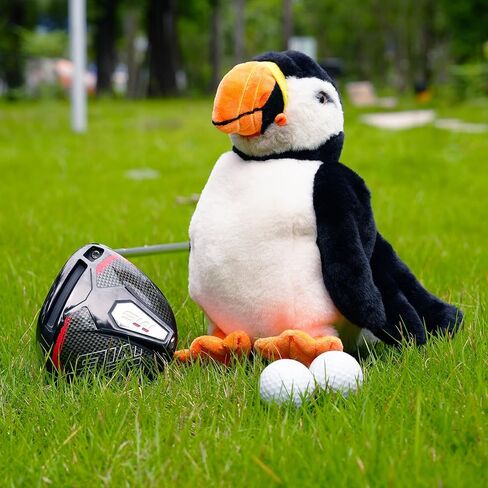 غطاء رأس مضحك لسائقي الجولف من Puffin، أغطية رأس لنادي الجولف على شكل حيوانات للسائقين، أغطية رأس جولف قطيفة فريدة من نوعها للغابات، تناسب رأس السائق حتى 460 سم مكعب، ملحقات جولف رائعة هدية للرجال والنساء in Kuwait