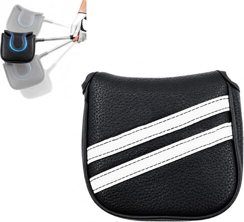 Mallet Putter Cover, Premium Pebbled Vegan Leather Head Cover with Strong Magnetic Closure, Precision Stitched Golf Club Protector, Fits Most Mallet Putters in Kuwait