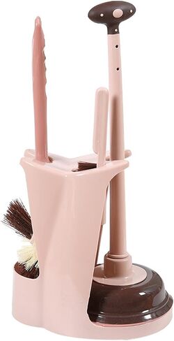 3 in 1 Toilet Brush and Plunger Set Toilet Plunger and Bowl Brush Combination for Bathroom Cleaning (Color : Pink) in Kuwait