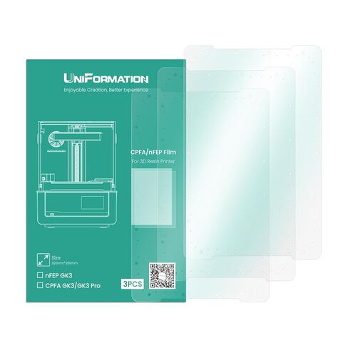 فيلم إصدار UniFormation GK3 NFEP إصدار مطور 2.0 لحافة الطابعة ثلاثية الأبعاد مع فتحات، 320 × 200 × 0.15 مم (3 قطع/مجموعة) in Kuwait