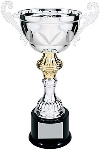 Decade Awards Cup Trophy, Silver and Gold, 10 or 13 Inch Tall | Engraved Metal Corporate Cup Award - Customize Now in Kuwait